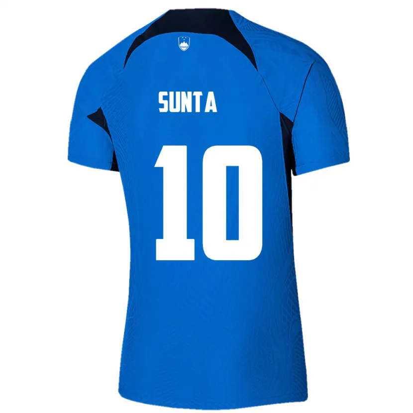 Danxen Børn Slovenien Sven Sunta #10 Blå Udebane Spillertrøjer 24-26 Trøje T-Shirt