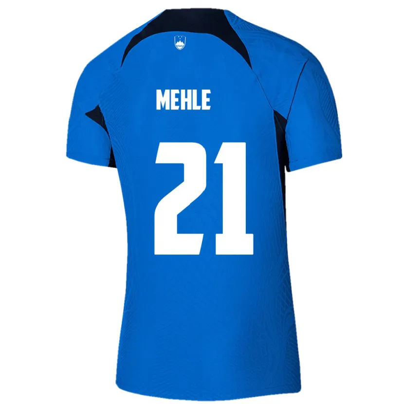 Danxen Børn Slovenien Matej Mehle #21 Blå Udebane Spillertrøjer 24-26 Trøje T-Shirt