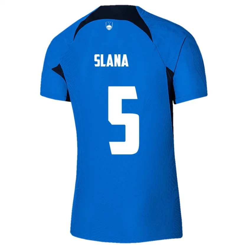 Danxen Børn Slovenien Filip Slana #5 Blå Udebane Spillertrøjer 24-26 Trøje T-Shirt