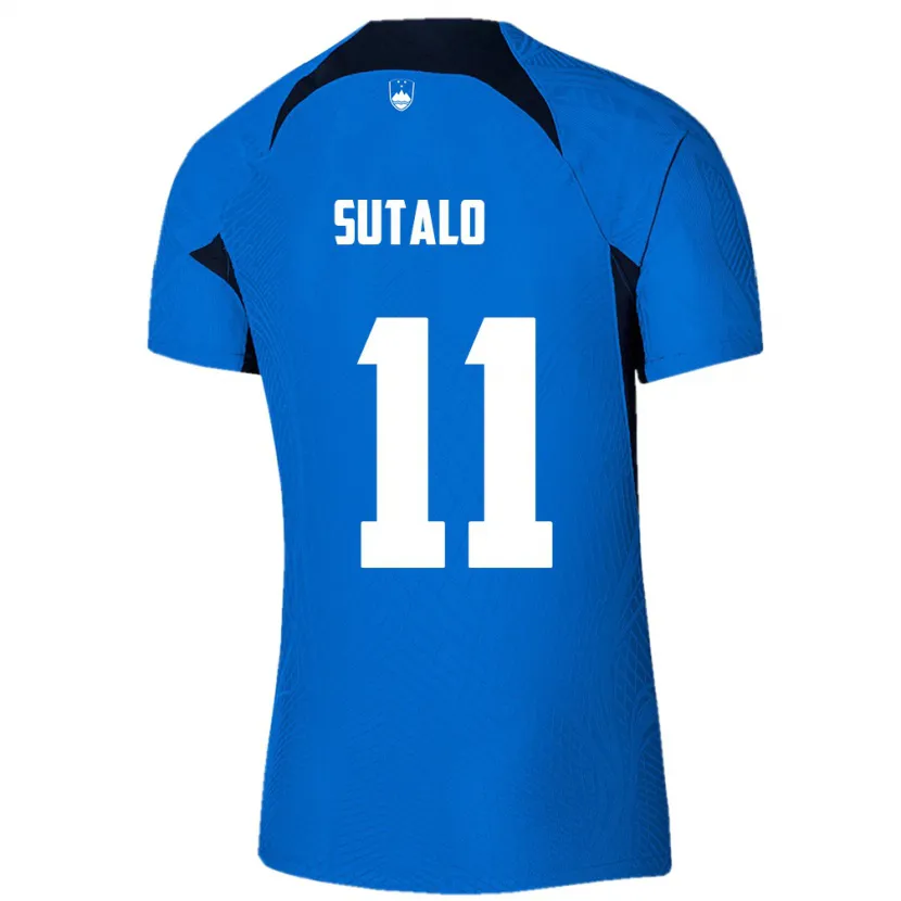 Danxen Børn Slovenien Aleksej Sutalo #11 Blå Udebane Spillertrøjer 24-26 Trøje T-Shirt