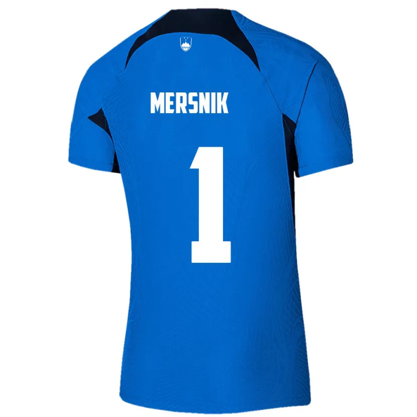 Danxen Børn Slovenien Zala Meršnik #1 Blå Udebane Spillertrøjer 24-26 Trøje T-Shirt