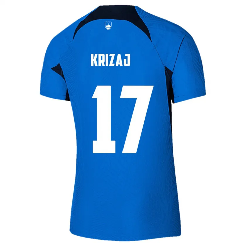 Danxen Børn Slovenien Izabela Križaj #17 Blå Udebane Spillertrøjer 24-26 Trøje T-Shirt