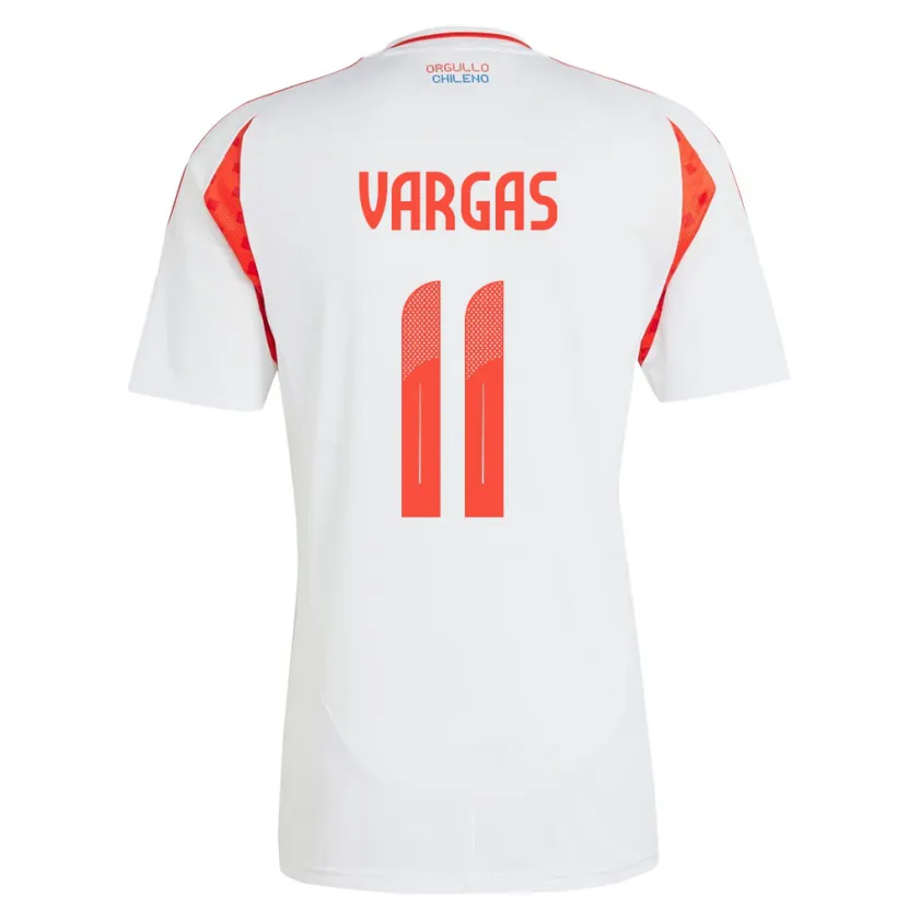 Danxen Børn Chile Eduardo Vargas #11 Hvid Udebane Spillertrøjer 24-26 Trøje T-Shirt