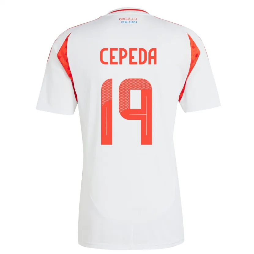 Danxen Børn Chile Lucas Cepeda #19 Hvid Udebane Spillertrøjer 24-26 Trøje T-Shirt