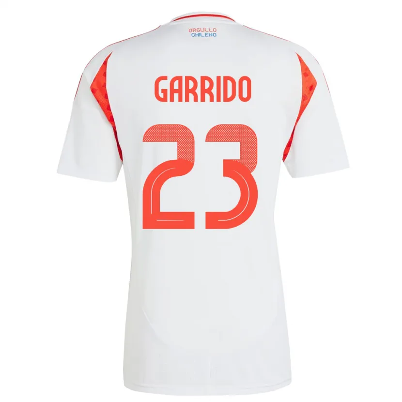 Danxen Børn Chile Pedro Garrido #23 Hvid Udebane Spillertrøjer 24-26 Trøje T-Shirt