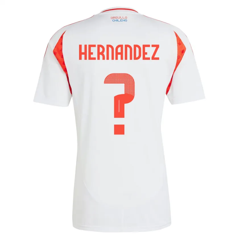Danxen Børn Chile Camilo Hernández #0 Hvid Udebane Spillertrøjer 24-26 Trøje T-Shirt