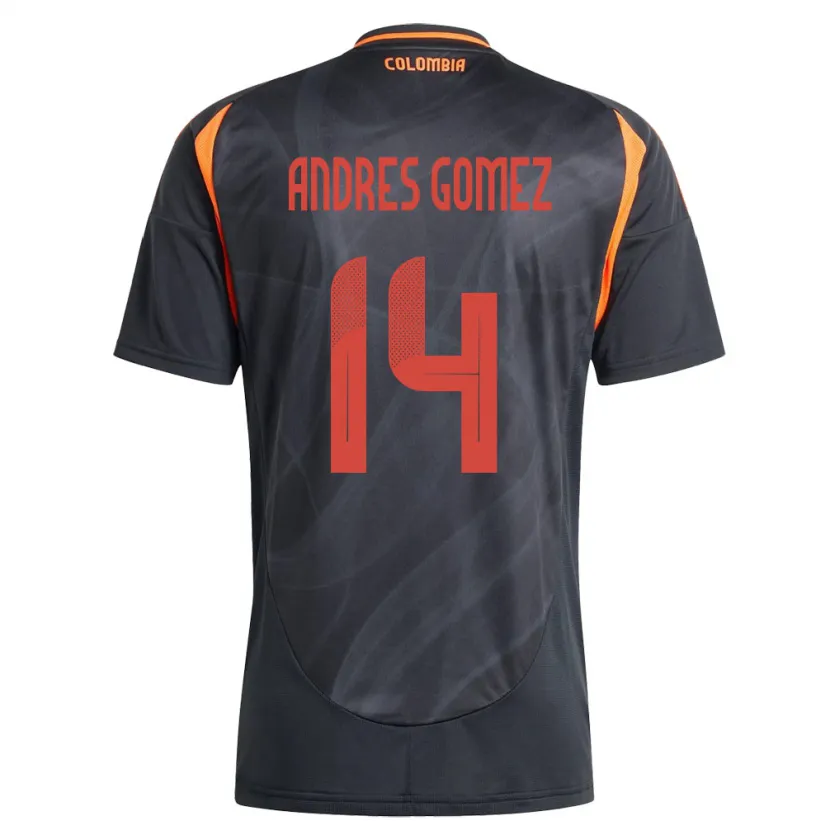 Danxen Børn Colombia Carlos Andrés Gómez #14 Sort Udebane Spillertrøjer 24-26 Trøje T-Shirt