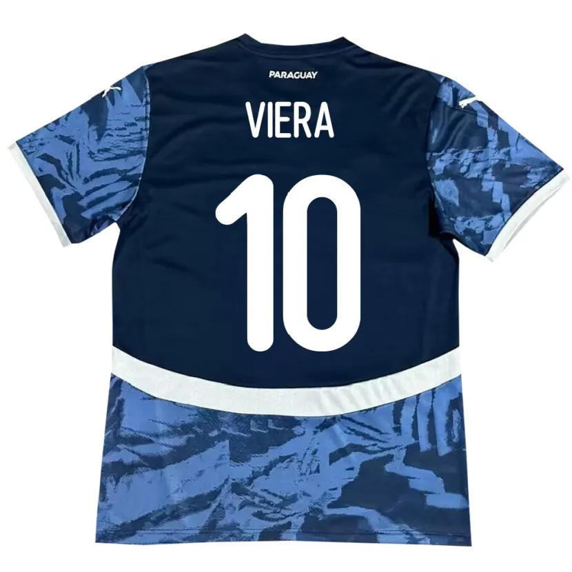Danxen Børn Paraguay Wílder Viera #10 Blå Udebane Spillertrøjer 24-26 Trøje T-Shirt