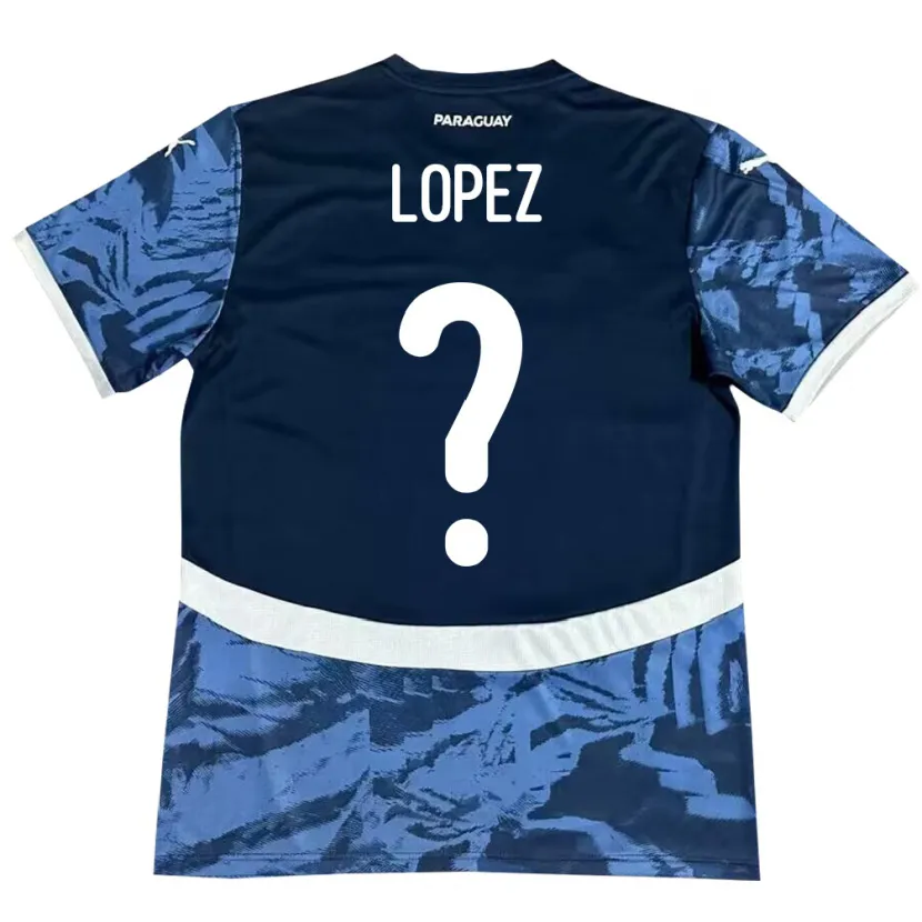 Danxen Børn Paraguay Rodrigo López #0 Blå Udebane Spillertrøjer 24-26 Trøje T-Shirt