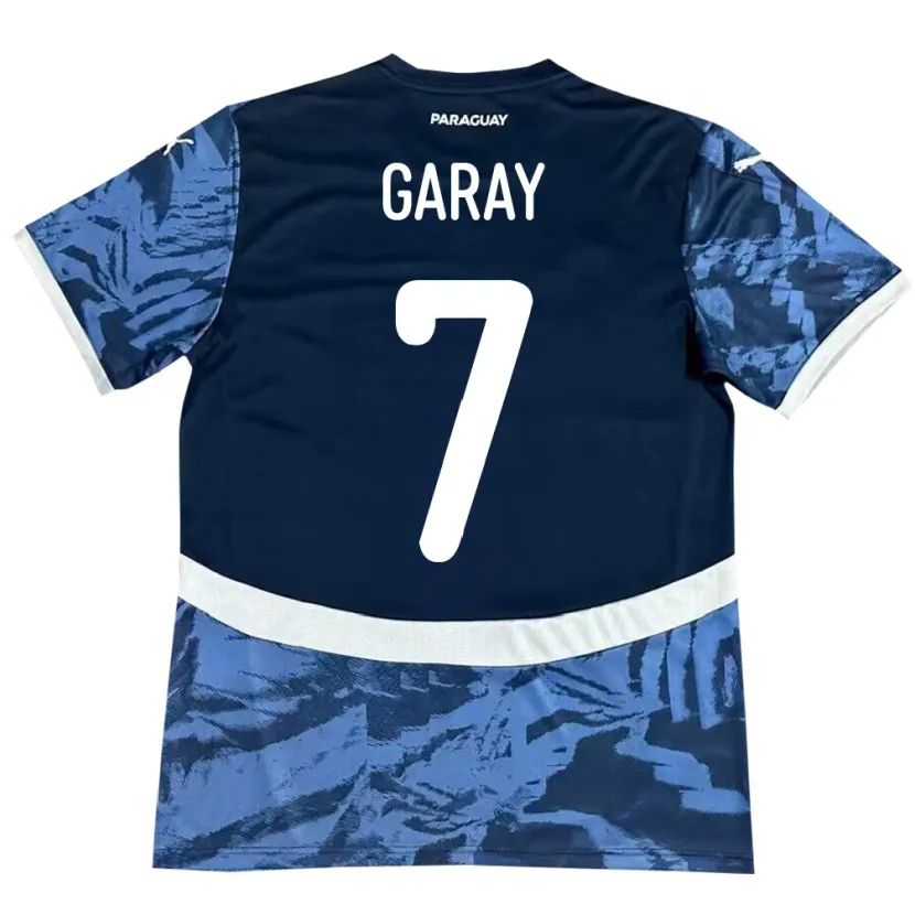Danxen Børn Paraguay Griselda Garay #7 Blå Udebane Spillertrøjer 24-26 Trøje T-Shirt
