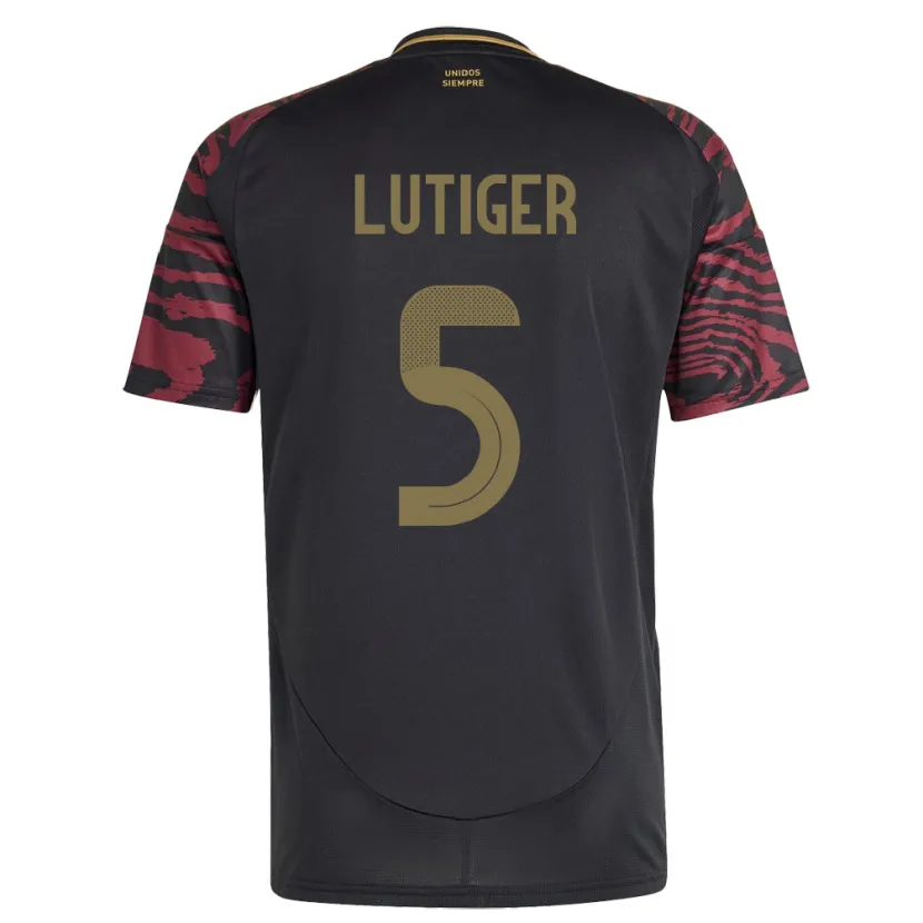 Danxen Børn Peru Rafael Lutiger #5 Sort Udebane Spillertrøjer 24-26 Trøje T-Shirt