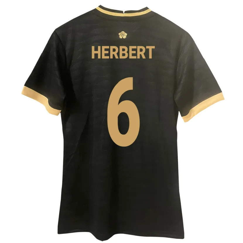Danxen Børn Panama Giovany Herbert #6 Sort Udebane Spillertrøjer 24-26 Trøje T-Shirt