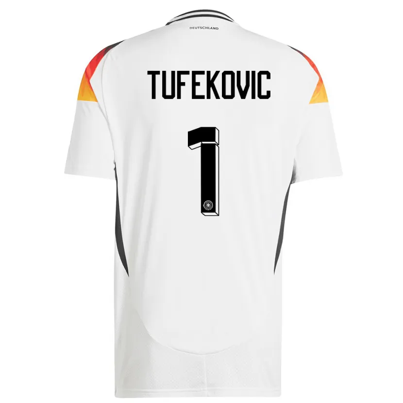 Danxen Mænd Tyskland Martina Tufekovic #1 Hvid Hjemmebane Spillertrøjer 24-26 Trøje T-Shirt