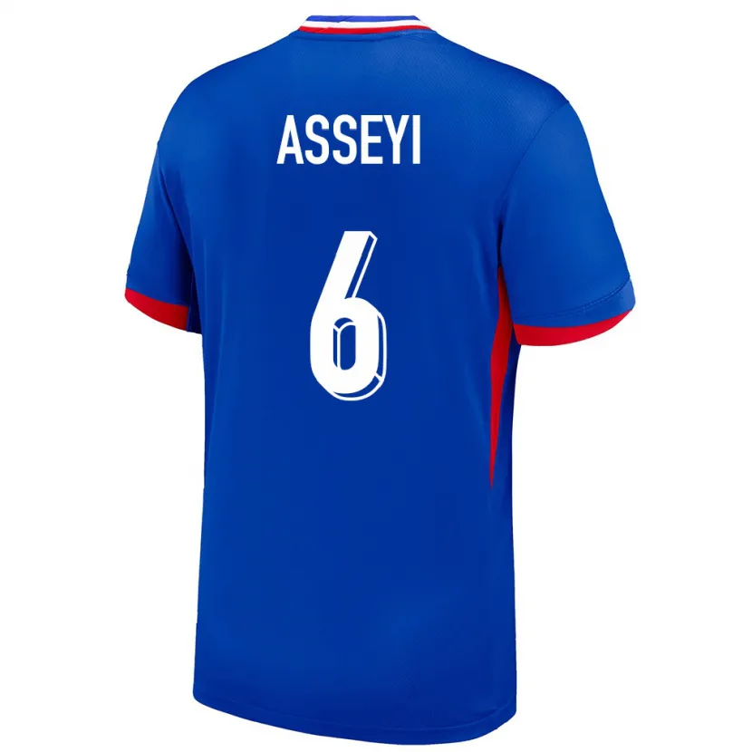 Danxen Mænd Frankrig Viviane Asseyi #6 Blå Hjemmebane Spillertrøjer 24-26 Trøje T-Shirt