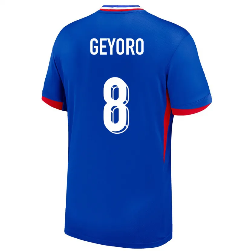 Danxen Mænd Frankrig Grace Geyoro #8 Blå Hjemmebane Spillertrøjer 24-26 Trøje T-Shirt