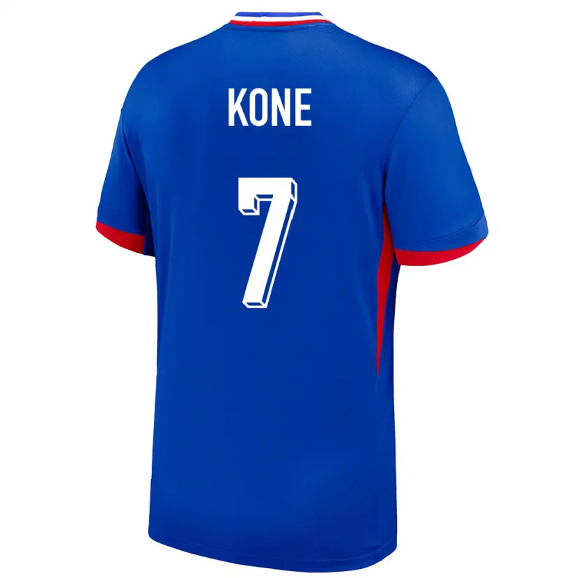 Danxen Mænd Frankrig Kouadio Kone #7 Blå Hjemmebane Spillertrøjer 24-26 Trøje T-Shirt
