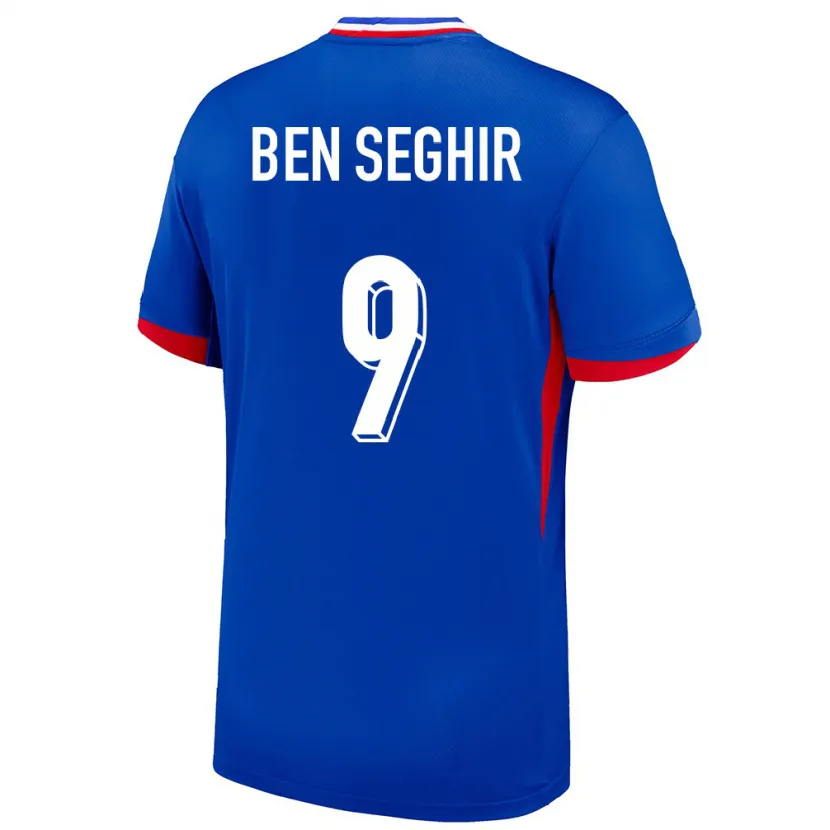 Danxen Mænd Frankrig Salim Ben Seghir #9 Blå Hjemmebane Spillertrøjer 24-26 Trøje T-Shirt