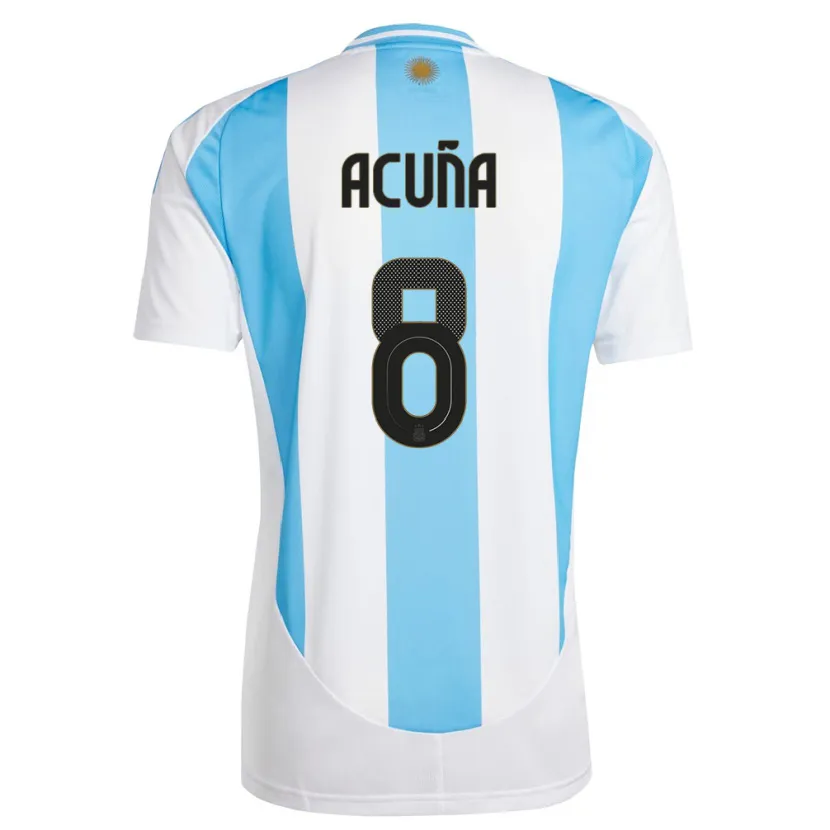 Danxen Mænd Argentina Marcos Acuna #8 Hvid Blå Hjemmebane Spillertrøjer 24-26 Trøje T-Shirt