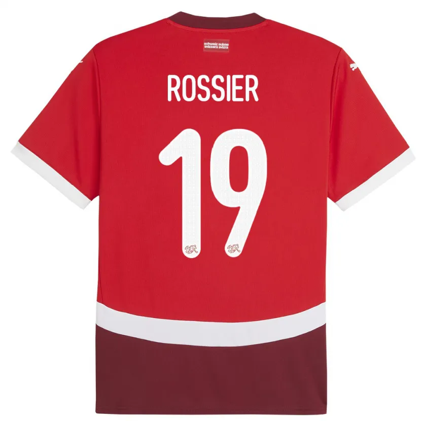 Danxen Mænd Schweiz Evan Rossier #19 Rød Hjemmebane Spillertrøjer 24-26 Trøje T-Shirt