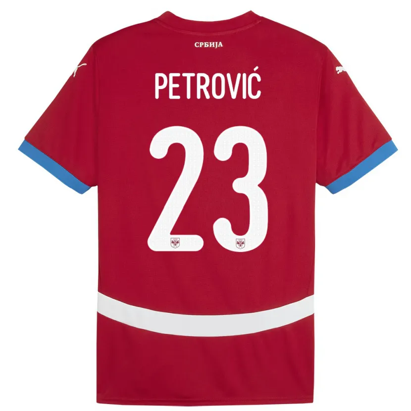 Danxen Mænd Serbien Jovana Petrovic #23 Rød Hjemmebane Spillertrøjer 24-26 Trøje T-Shirt