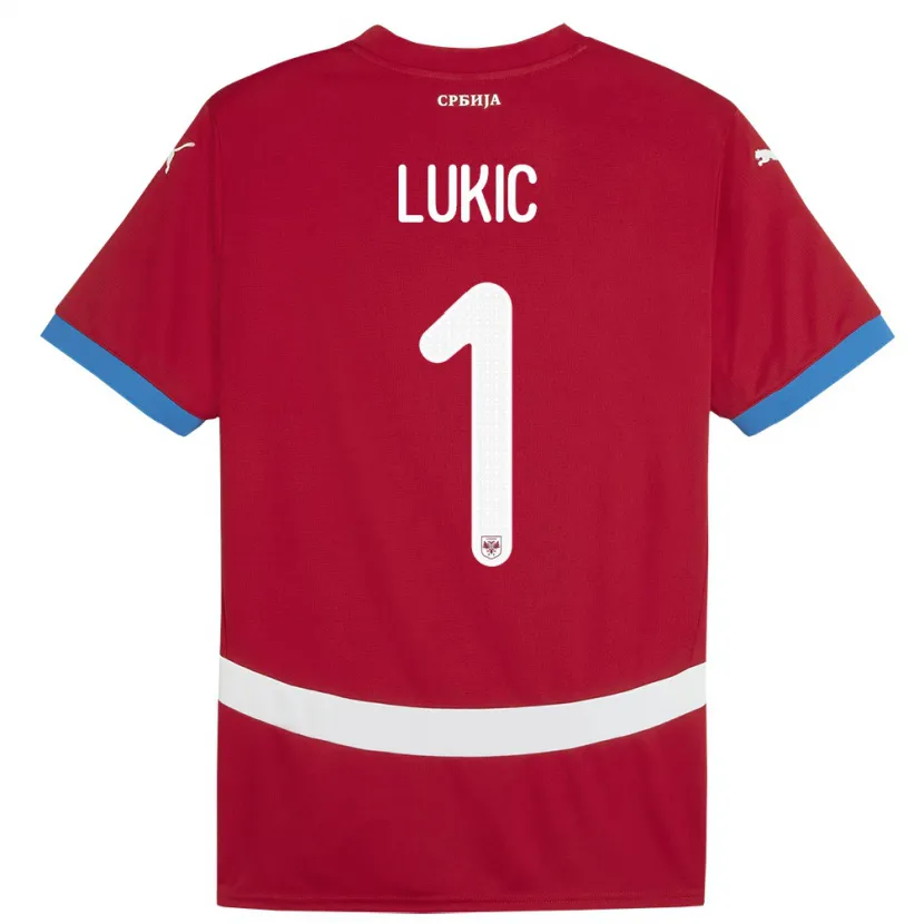 Danxen Mænd Serbien Ognjen Lukic #1 Rød Hjemmebane Spillertrøjer 24-26 Trøje T-Shirt