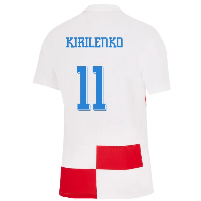 Danxen Mænd Kroatien Ivana Kirilenko #11 Hvid Rød Hjemmebane Spillertrøjer 24-26 Trøje T-Shirt