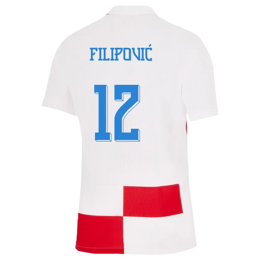 Danxen Mænd Kroatien Ana Filipovic #12 Hvid Rød Hjemmebane Spillertrøjer 24-26 Trøje T-Shirt