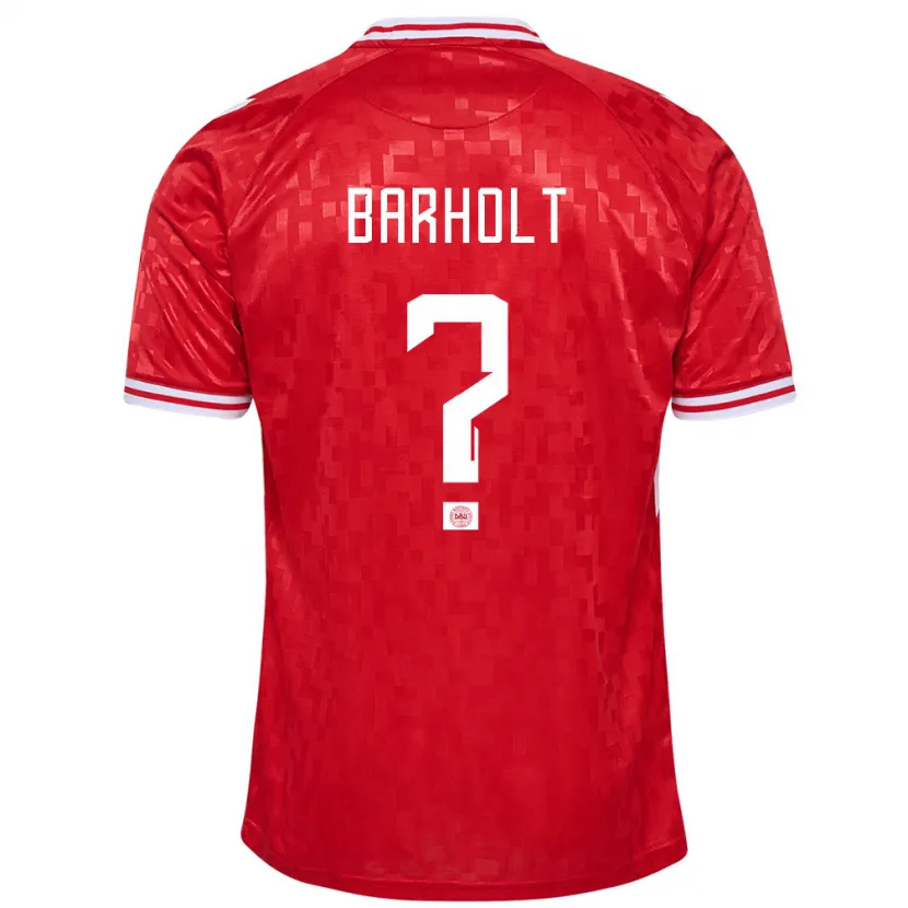 Danxen Mænd Danmark Noah Barholt #0 Rød Hjemmebane Spillertrøjer 24-26 Trøje T-Shirt