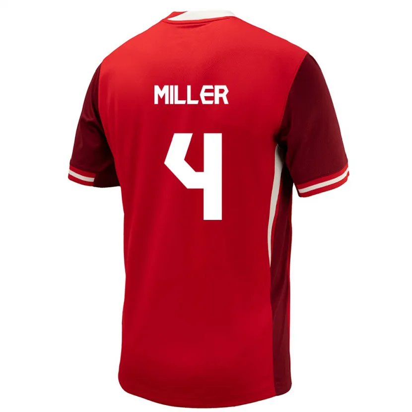 Danxen Mænd Canada Kamal Miller #4 Rød Hjemmebane Spillertrøjer 24-26 Trøje T-Shirt