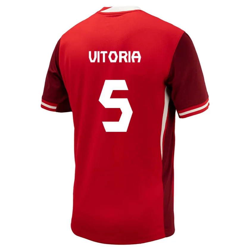 Danxen Mænd Canada Steven Vitória #5 Rød Hjemmebane Spillertrøjer 24-26 Trøje T-Shirt