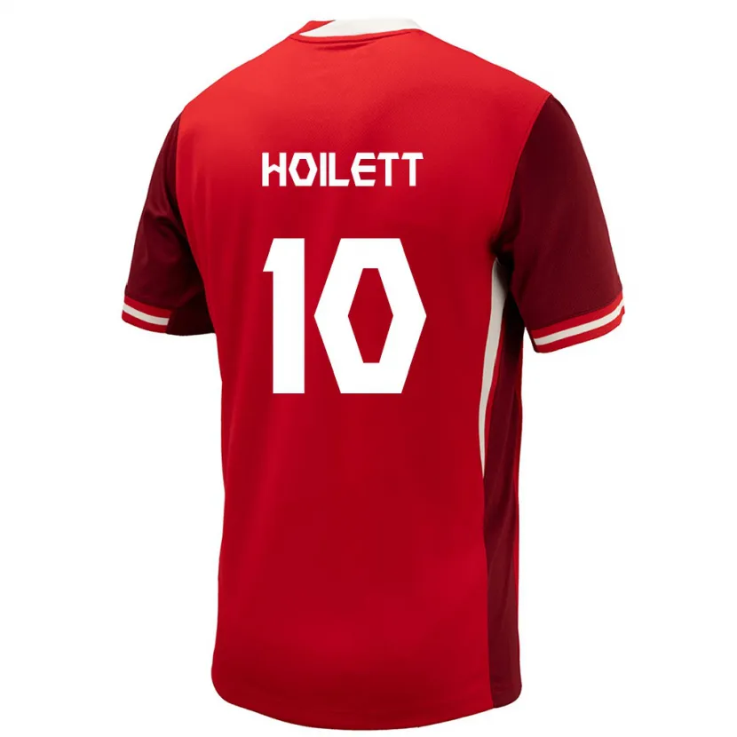 Danxen Mænd Canada David Junior Hoilett #10 Rød Hjemmebane Spillertrøjer 24-26 Trøje T-Shirt
