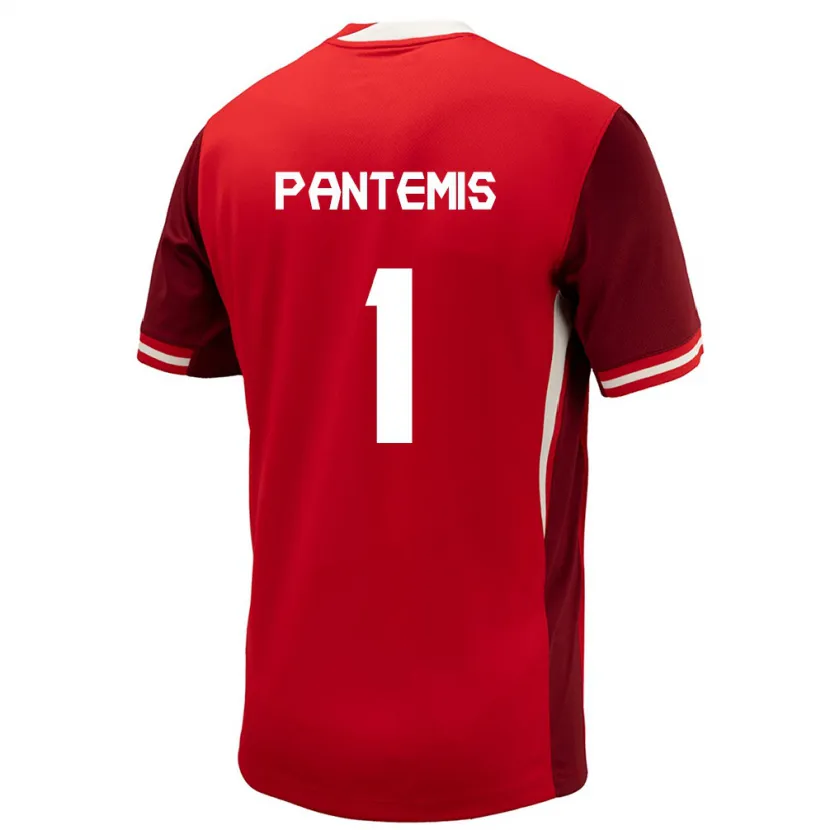 Danxen Mænd Canada James Pantemis #1 Rød Hjemmebane Spillertrøjer 24-26 Trøje T-Shirt