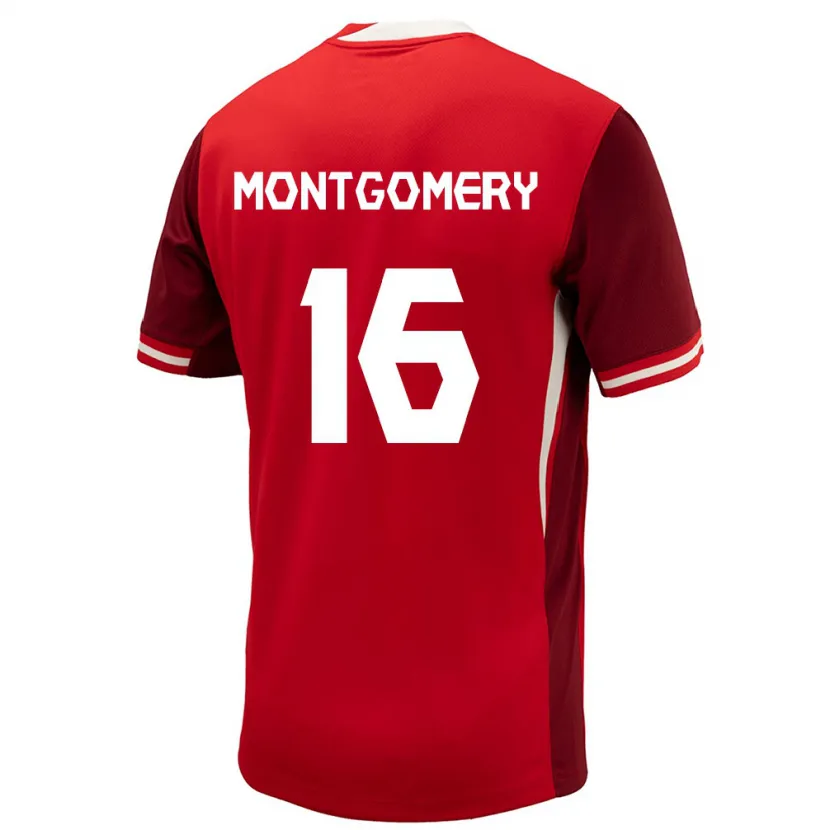 Danxen Mænd Canada Callum Montgomery #16 Rød Hjemmebane Spillertrøjer 24-26 Trøje T-Shirt