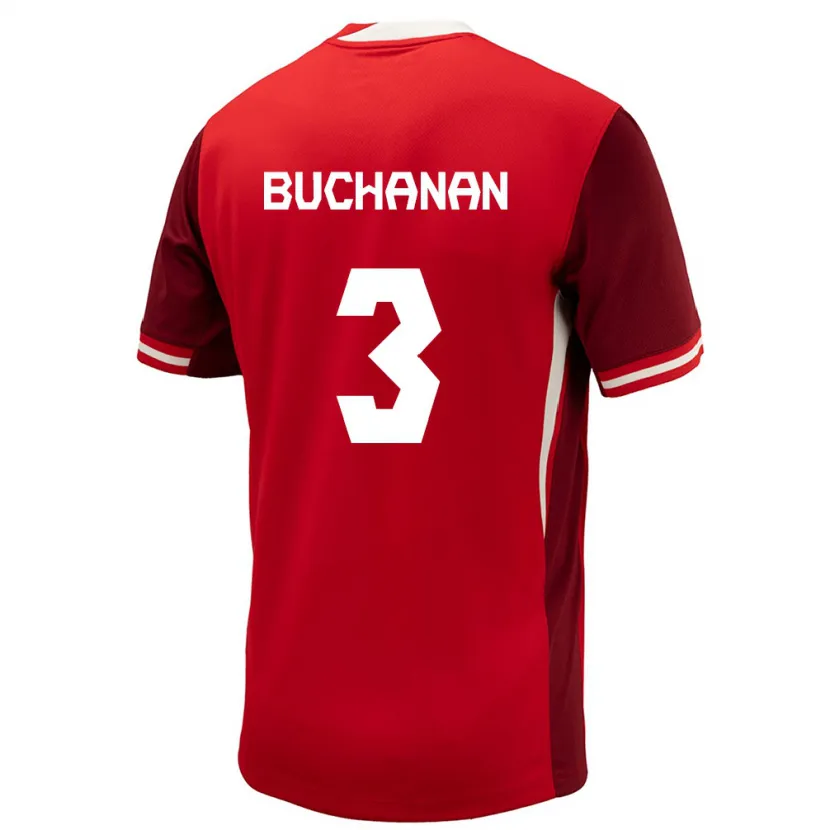 Danxen Mænd Canada Kadeisha Buchanan #3 Rød Hjemmebane Spillertrøjer 24-26 Trøje T-Shirt