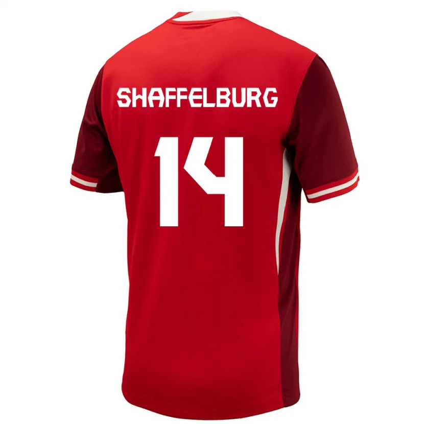 Danxen Mænd Canada Jacob Shaffelburg #14 Rød Hjemmebane Spillertrøjer 24-26 Trøje T-Shirt