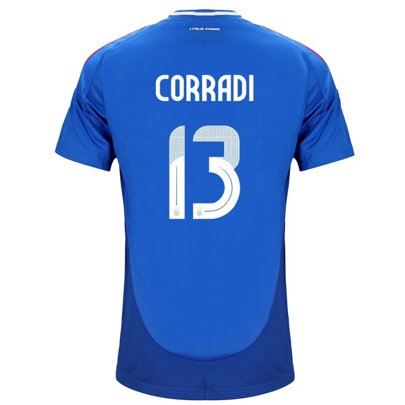 Danxen Mænd Italien Christian Corradi #13 Blå Hjemmebane Spillertrøjer 24-26 Trøje T-Shirt
