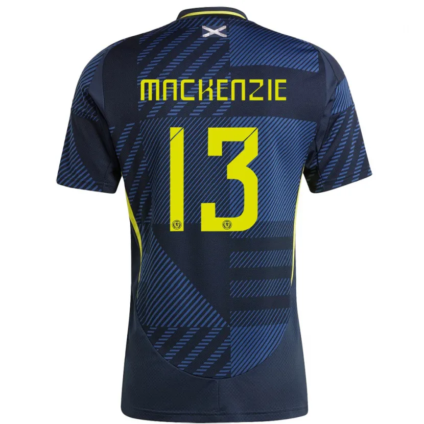 Danxen Mænd Skotland Zander Mackenzie #13 Mørkeblå Hjemmebane Spillertrøjer 24-26 Trøje T-Shirt