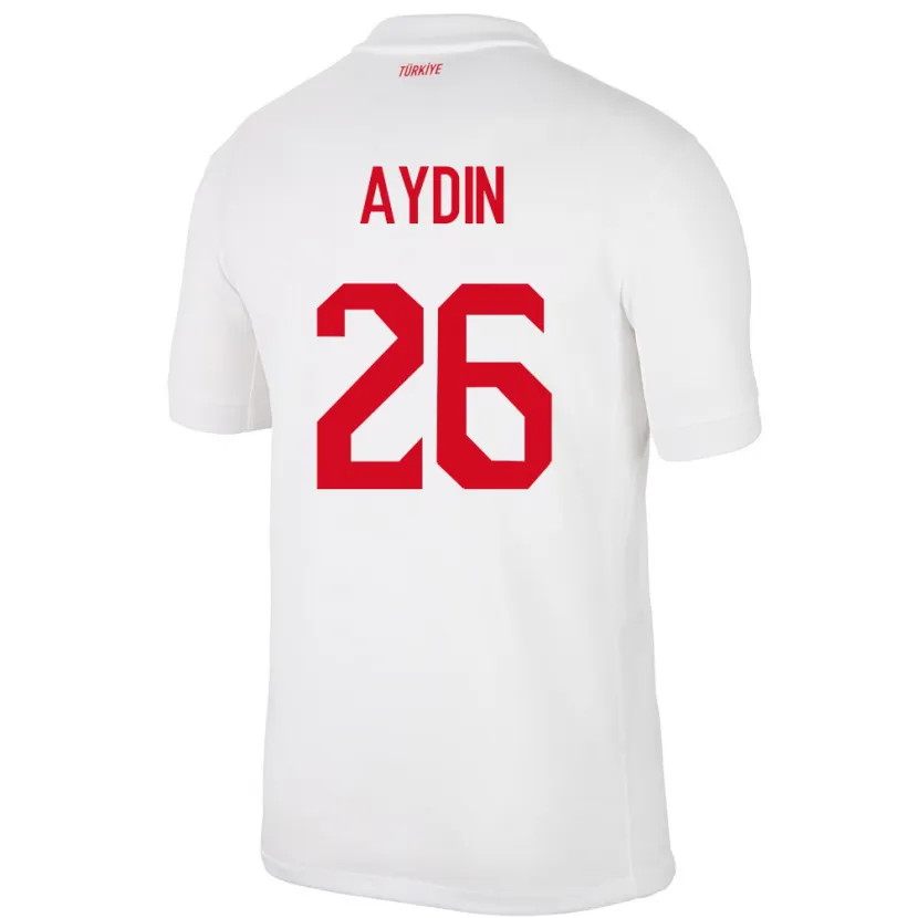 Danxen Mænd Tyrkiet Oğuz Aydın #26 Hvid Hjemmebane Spillertrøjer 24-26 Trøje T-Shirt