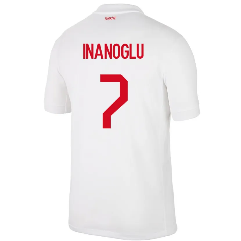 Danxen Mænd Tyrkiet Kaan İnanoğlu #7 Hvid Hjemmebane Spillertrøjer 24-26 Trøje T-Shirt