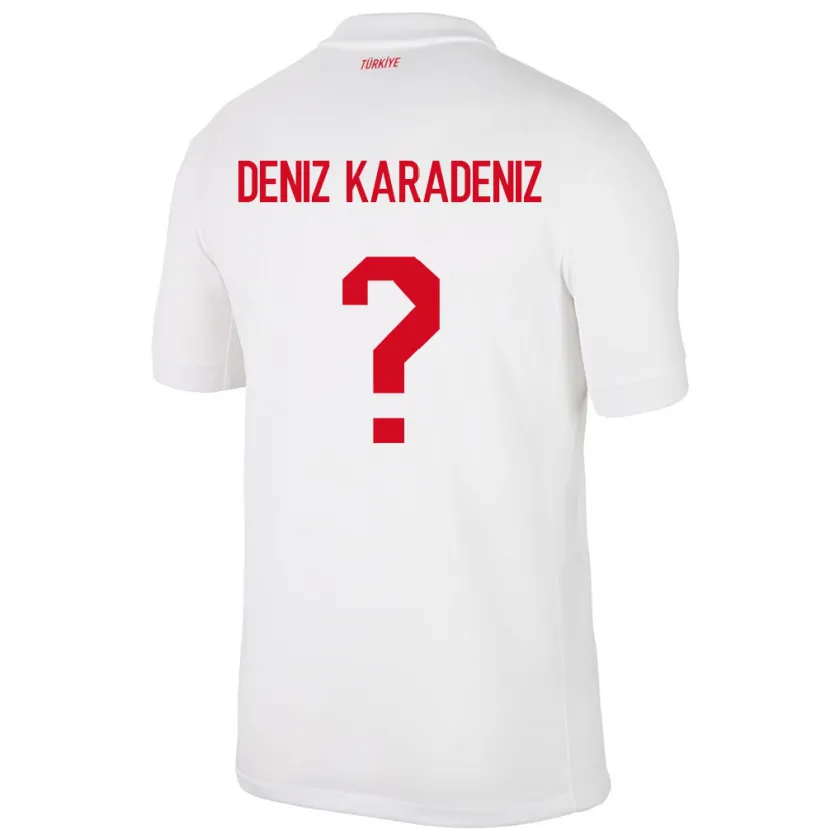 Danxen Mænd Tyrkiet Mustafa Deniz Karadeniz #0 Hvid Hjemmebane Spillertrøjer 24-26 Trøje T-Shirt
