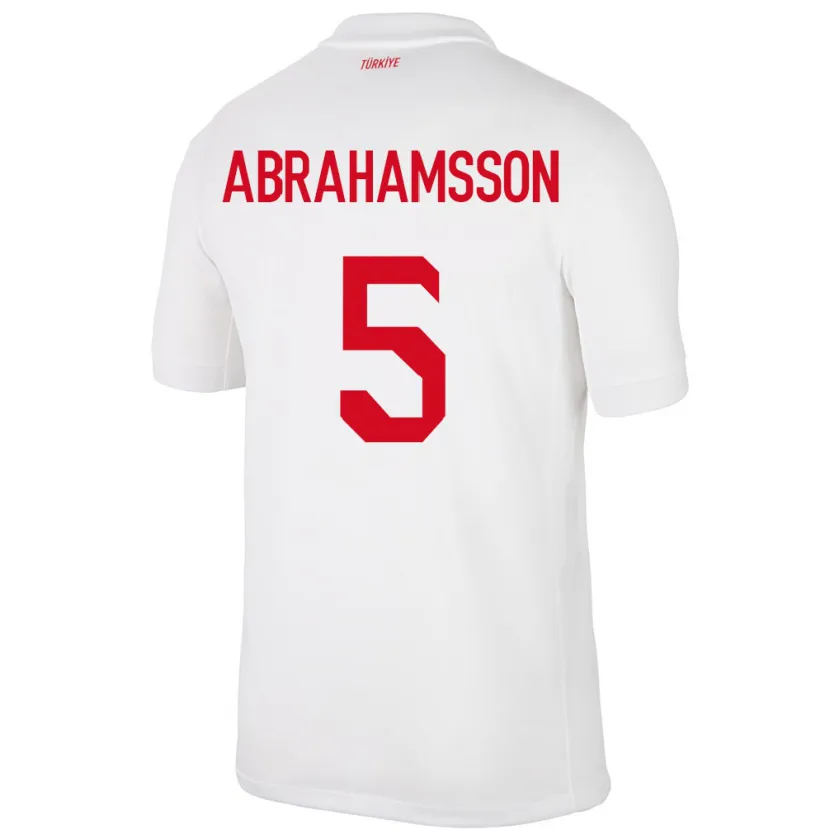 Danxen Mænd Tyrkiet Sejde Aylin Abrahamsson #5 Hvid Hjemmebane Spillertrøjer 24-26 Trøje T-Shirt