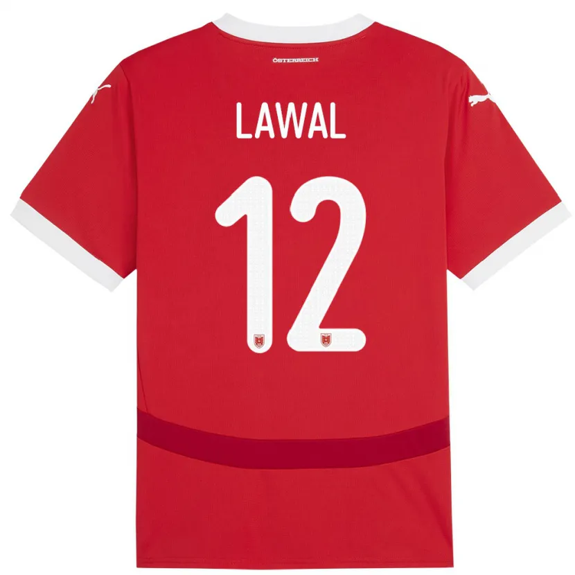 Danxen Mænd Østrig Tobias Lawal #12 Rød Hjemmebane Spillertrøjer 24-26 Trøje T-Shirt