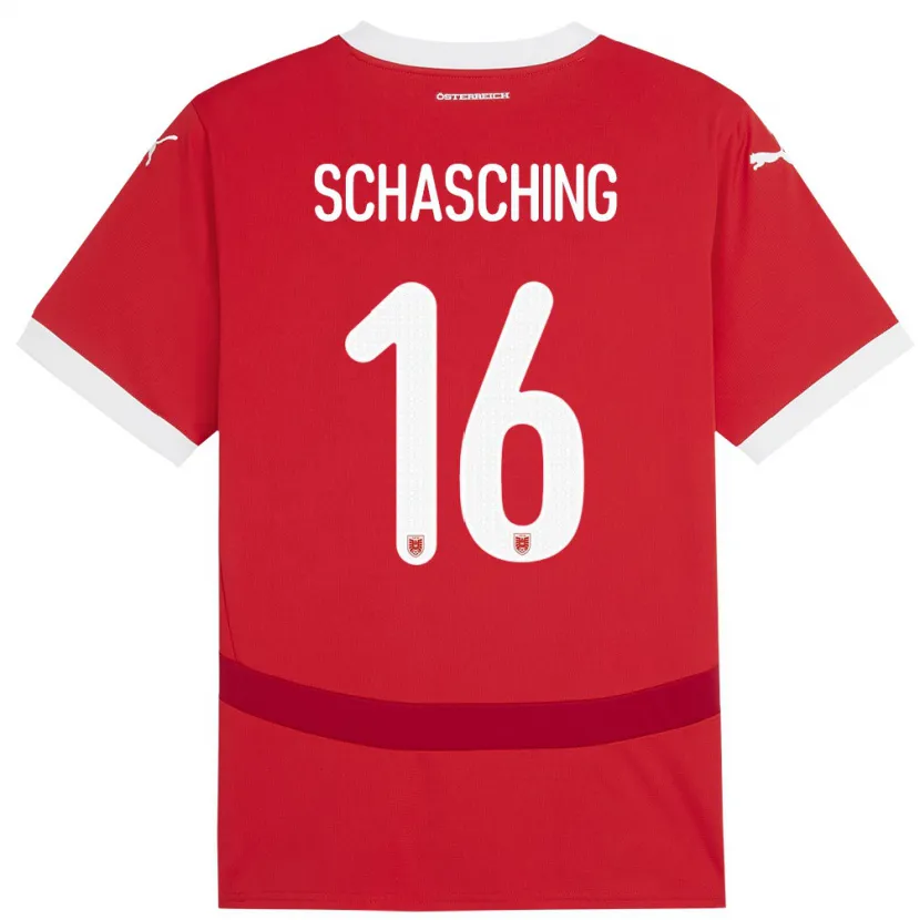 Danxen Mænd Østrig Annabel Schasching #16 Rød Hjemmebane Spillertrøjer 24-26 Trøje T-Shirt