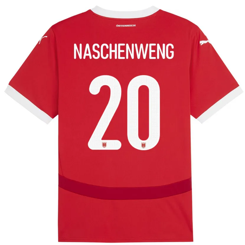 Danxen Mænd Østrig Katharina Naschenweng #20 Rød Hjemmebane Spillertrøjer 24-26 Trøje T-Shirt