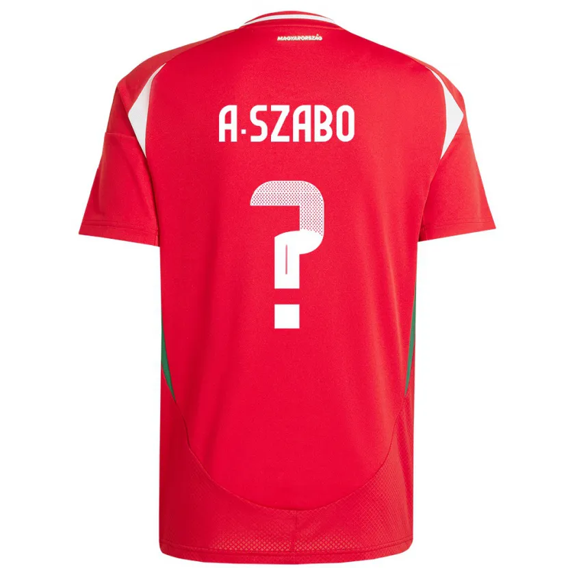 Danxen Mænd Ungarn Alex Szabó #0 Rød Hjemmebane Spillertrøjer 24-26 Trøje T-Shirt