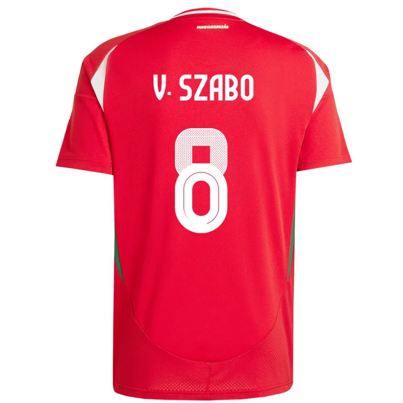 Danxen Mænd Ungarn Viktória Szabó #8 Rød Hjemmebane Spillertrøjer 24-26 Trøje T-Shirt