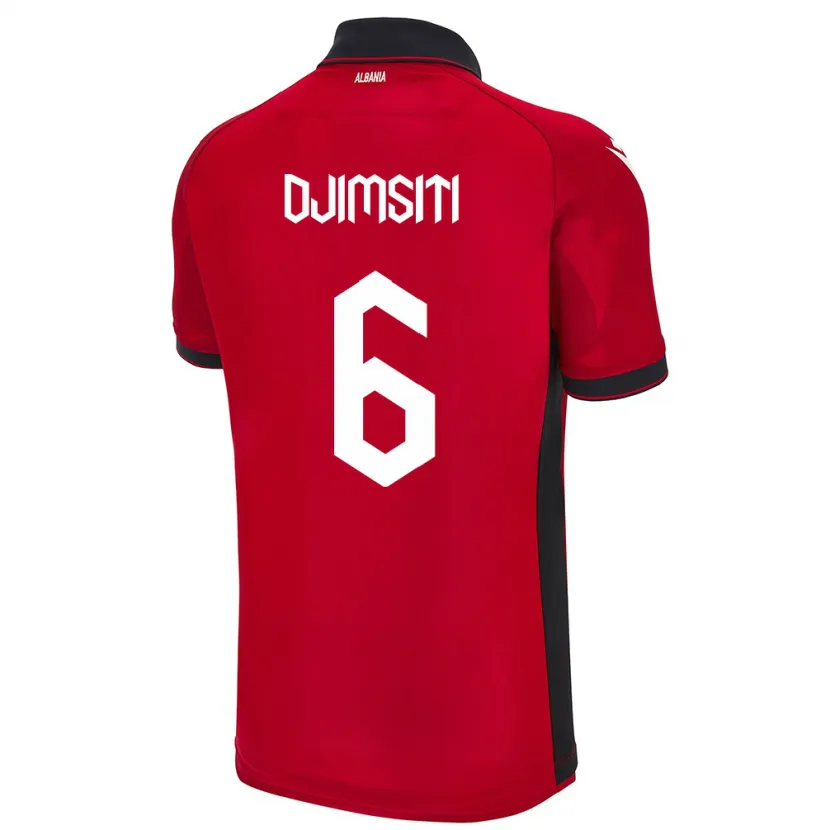 Danxen Mænd Albanien Berat Djimsiti #6 Rød Hjemmebane Spillertrøjer 24-26 Trøje T-Shirt