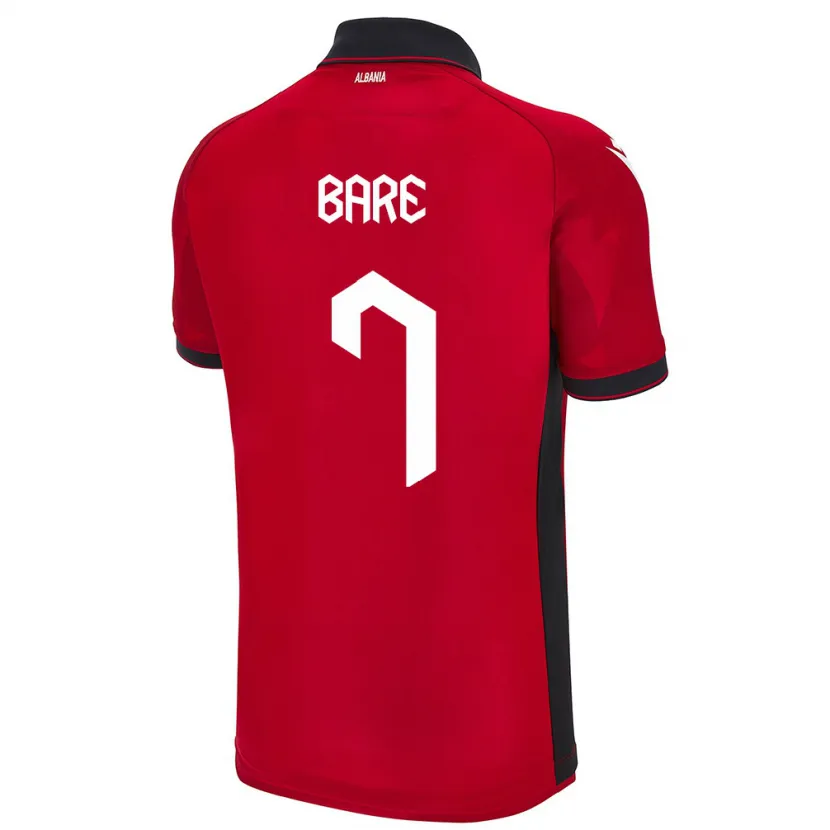 Danxen Mænd Albanien Keidi Bare #7 Rød Hjemmebane Spillertrøjer 24-26 Trøje T-Shirt