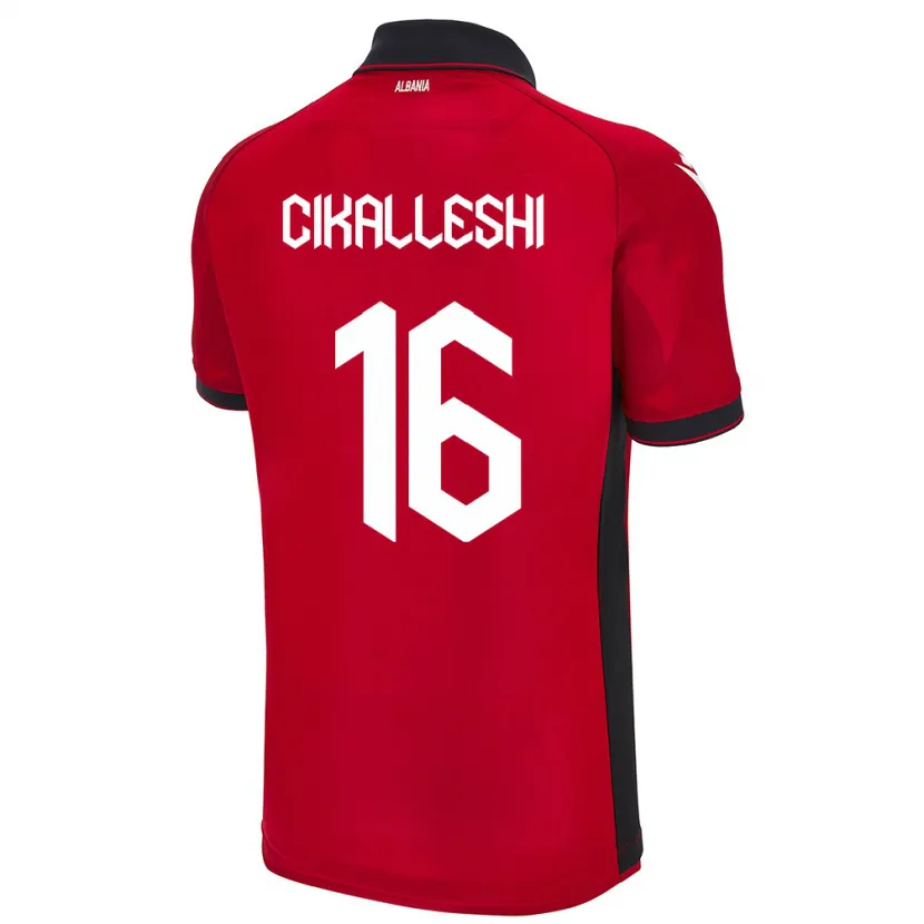Danxen Mænd Albanien Sokol Cikalleshi #16 Rød Hjemmebane Spillertrøjer 24-26 Trøje T-Shirt