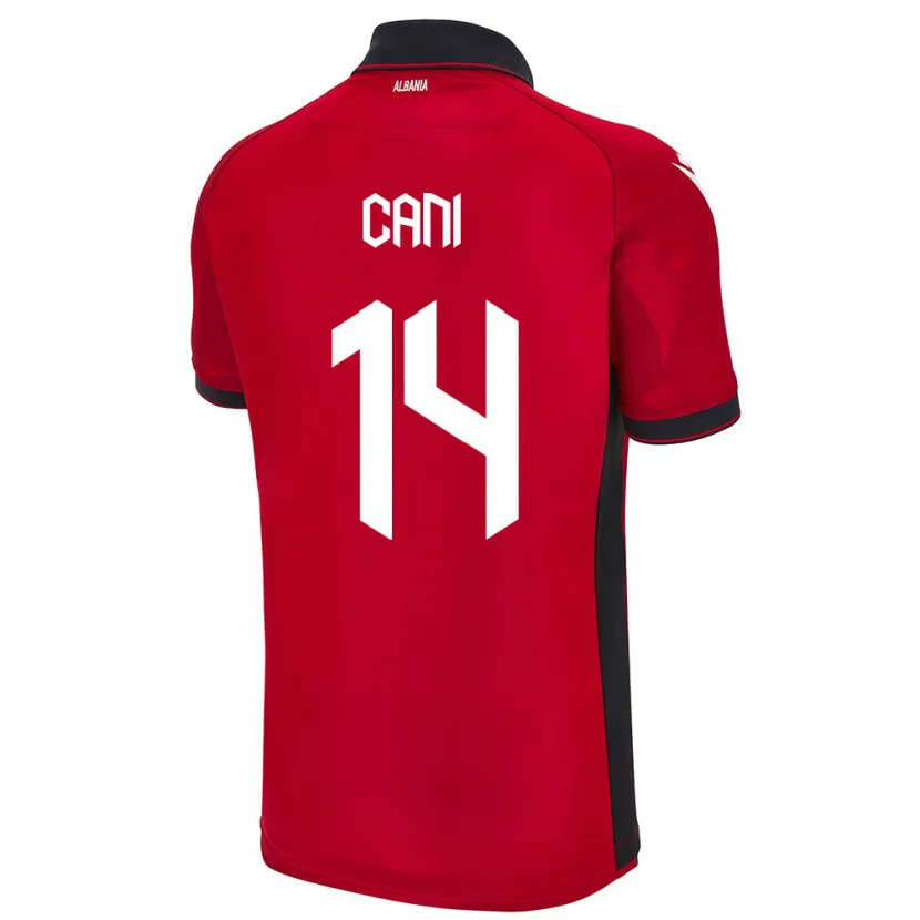Danxen Mænd Albanien Gabrian Cani #14 Rød Hjemmebane Spillertrøjer 24-26 Trøje T-Shirt
